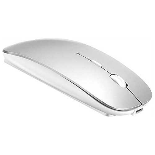 Mouse Inalámbrico Para Macbook Pro, Color Plateado Blanco