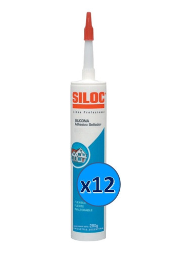 Silicona Sellador Siloc Blanco Uso General 280g X 12un
