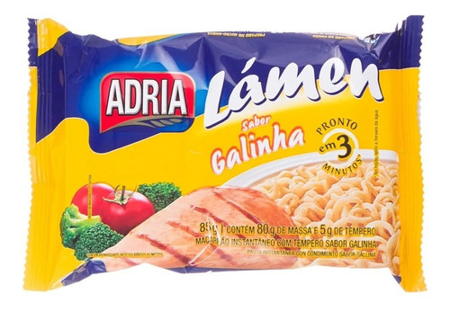 Macarrão Instant Miojo Adria Sabores 85g Kit C/50