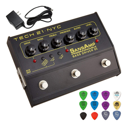 Tech 21 Pbdr Sansamp Programable Bass Driver Di Bundle Con