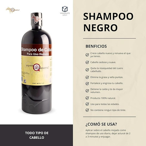 Kit Shampoo Negro Yeguada La Reserva 2 Piezas