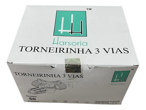 Torneirinha 3 Vias Luer Lock 50 Uni Esteril Descartável