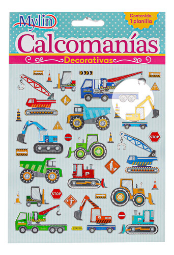 Calcomanias Decorativas Camiones Construccion Mylin 1pz