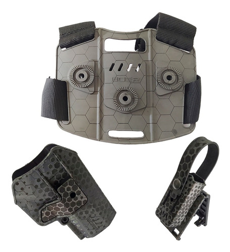 Imagen 1 de 10 de Funda Pistolera Bersa Porta Cargador Muslera Táctica Boer