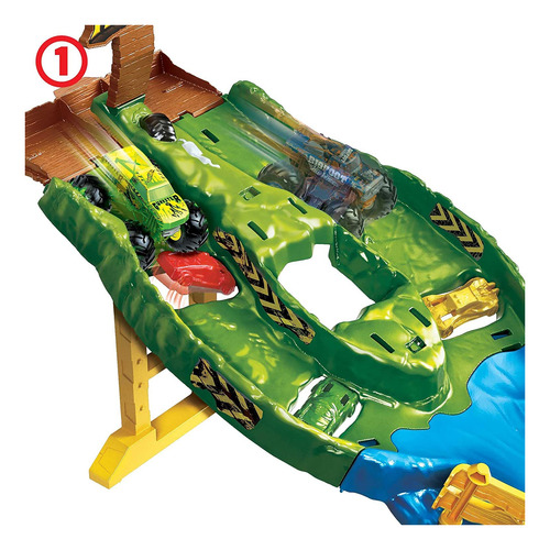 Hot Wheels Monster Trucks Wreckin Raceway Playset Con Monste