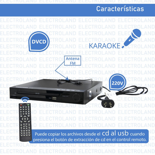 Reproductor Dvd Hdmi Cd Mp3 Boedo Copia Cd A Pendrive