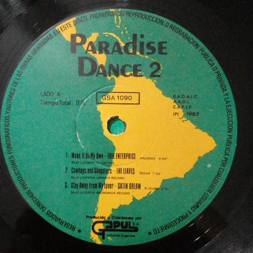 Paradise Dance 2 Gapul Vinilo Lp 1982 Excelente Sin Fritura Estándar
