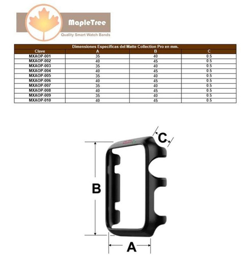 Case Protector Hipoalergénico, Mxaop-006, 42mm, S123, Gold/o