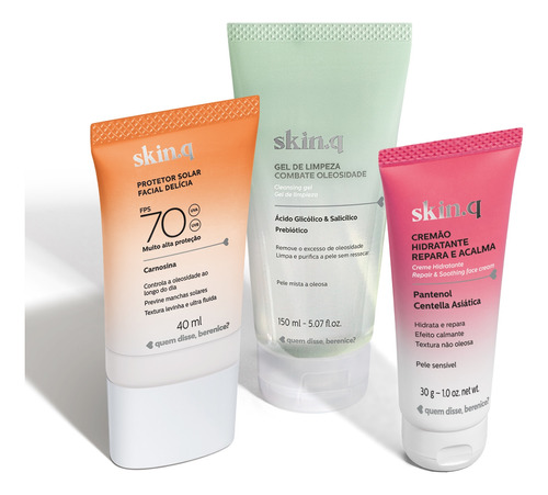 Combo Skin.q: Gel De Limpeza Facial 150ml + Cremão Hidratant