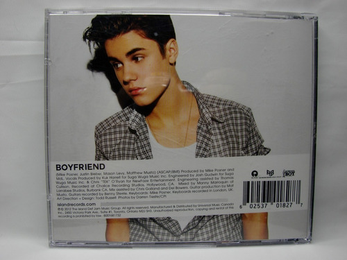 Cd Single Justin Bieber Boyfriend Canada Primera Ed 2012 (Usado)