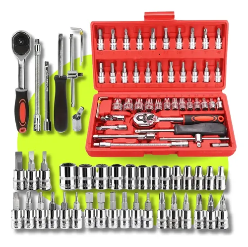 Kit Jogo De Ferramentas Profissional 46 Pecas Chave Fenda Ph Cor Vermelho