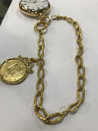 Corrente Pingente Moeda Ouro Impperio Ouro 22k, Peso: 97gr.
