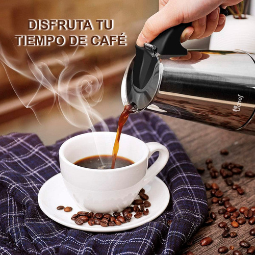 Cafetera Espresso Acero Inoxidable 300ml 6 Tazas Moka Pot