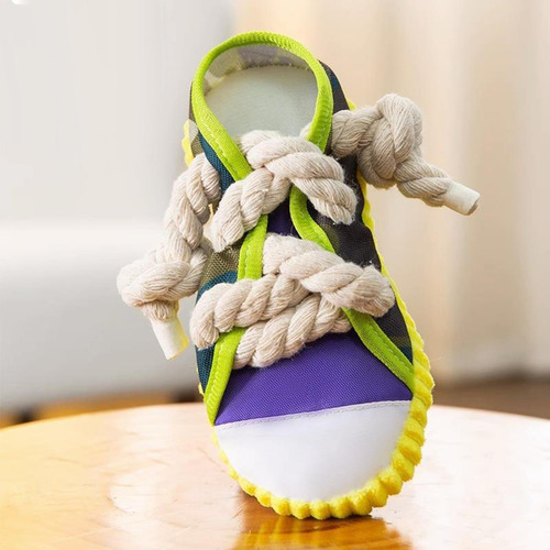 Perro Bite Tug Juguete Squeaky Borde De Zapato Amarillo