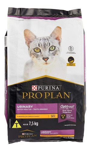 Imagen 1 de 2 de Alimento Pro Plan OptiTract Urinary para gato adulto sabor pollo y arroz en bolsa de 7.5kg