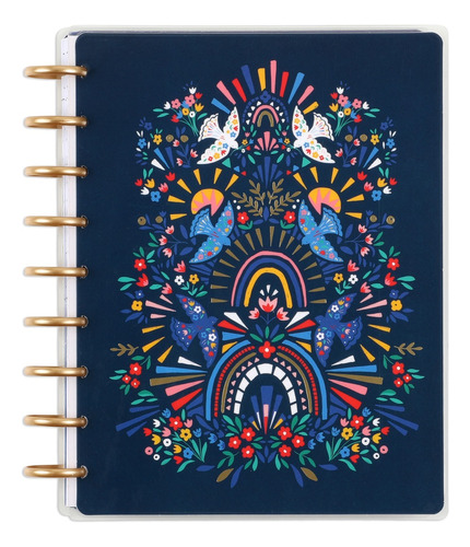 Agenda Clásica 22x24.8cm Trilingüe Happy Planner Organiza Año 2024 Color De La Portada Azul Marino Azul