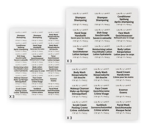 108 Pcs Etiquetas De Bano Transparentes Pegatinas De Etiquet