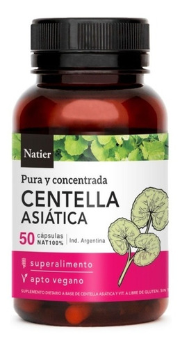 Centella Asiática Natier X50 Caps Circulación Celulitis