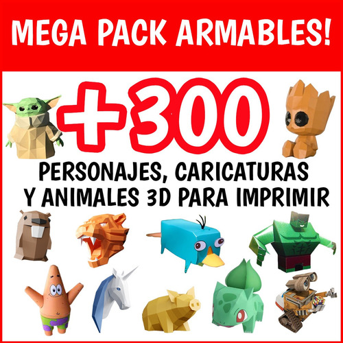 Mega Pack Papercraft 3d +300 Personajes Imprimibles! 