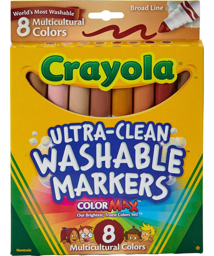 Crayola 8 Multi-cultural Marcadores Lavables