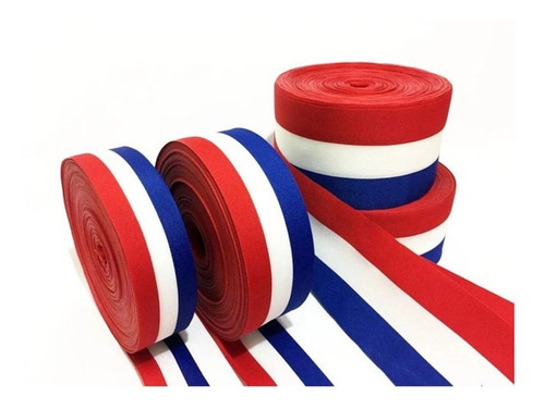 Imagen 3 de 3 de Cinta Tricolor De Tela 1,5 Cm X 10 Mt