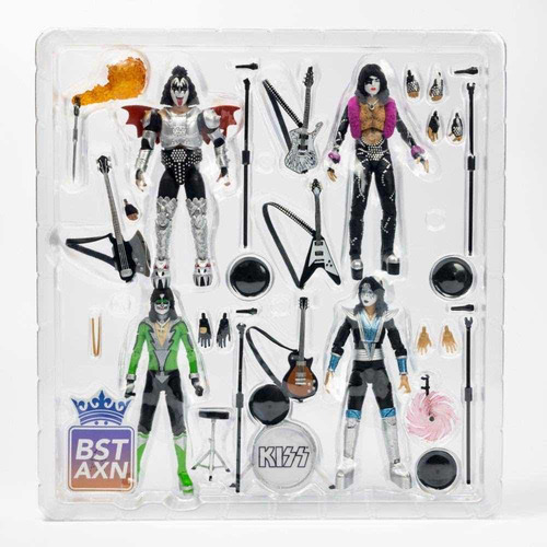 Bst Axn Best Action Figures Kiss Vegas Outfits 4-pack (sdcc) (Usado)