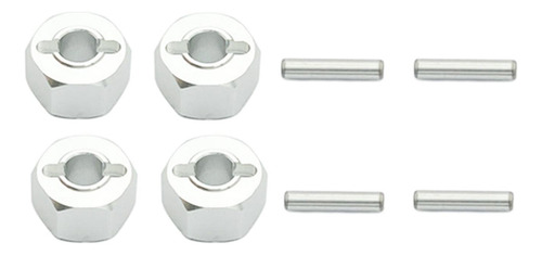 4 Piezas De Cubos De Rueda Hexagonales De Aleación De Plata