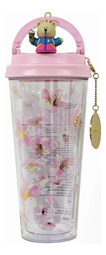 Vaso Starbucks Cherry Blossom Acrílico Con Charm Y Stopper