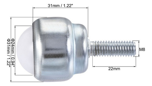 Unidad De Rodamiento De Transferencia D/bola 24mm 66lb, 6 Pz