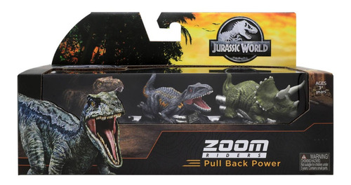 Jurassic World Zoom Riders Poder De Tracción Trasera 3-pack