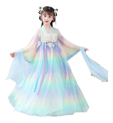 31012 Vestido Bordado Para Niñas Y Niños Folk Hanfu