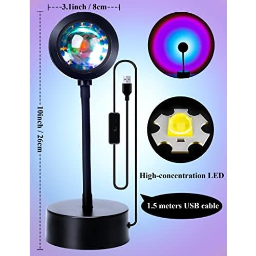 Luz Led De Proyección De Puesta De Sol, Lámpara De Pr...