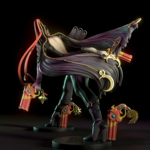 Deslumbrante Figura De Bayonetta Con Su Icónico Revólver