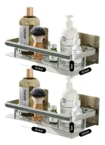 Comprar Set X2 Estantes Racks Baño Ducha Cocina Adhesivo Inoxidable
