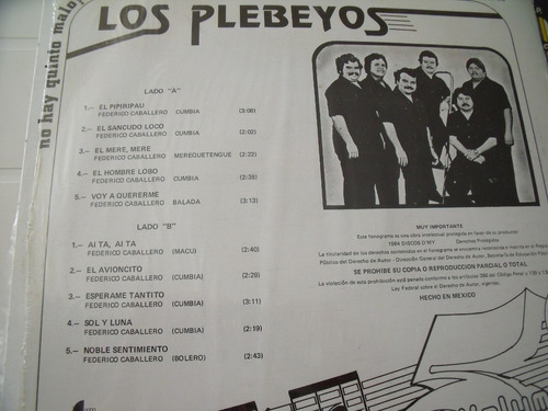 Lp Los Plebeyos, El Pipiripau (Usado)