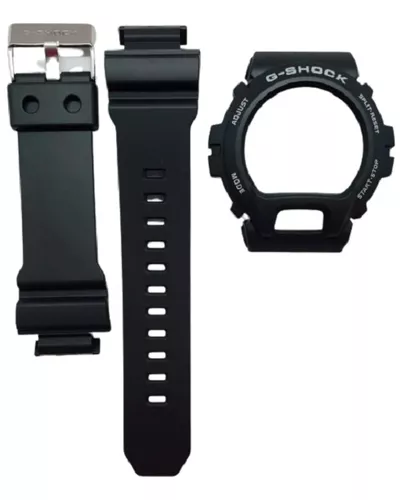 Casio Correa para reloj para GD-X6900-1, resina, negra con cierre de acero  negro