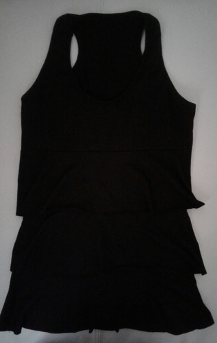 Blusa Musculosa Negra De Dama Talle S Volados Impecable