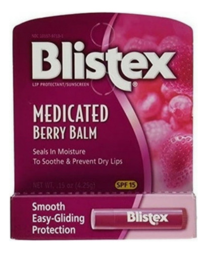 Blistex Medicated Spf 15 Balsamo Labial En Barra Sabor Berry