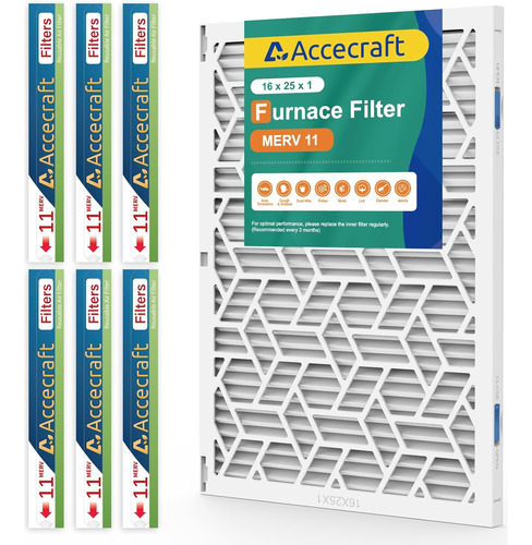 Accecraft Filtro De Horno De 16 X 25 X 1, 1 Marco De Abs Reu