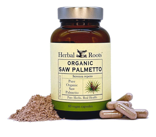 Saw Palmetto Organico Herbal Roots 60 Cápsulas Veganas
