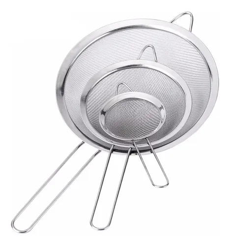 comprar Jogo 3 Peneiras P M G Em Casa Tem Aço Inox Luxo Utensílios De Cozinha