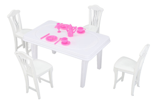 Juego De Sillas De Mesa De Comedor En Miniatura Dollhouse Si