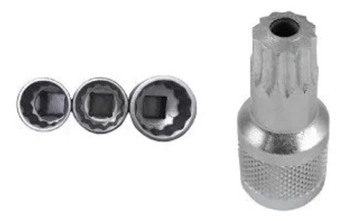 Kit 3 Soquetes 30mm 32mm E 36mm Com Chave Para Bujão Óleo 