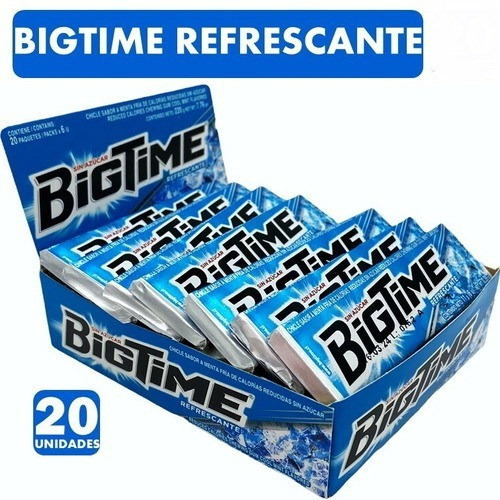 Chicle Bigtime Refrescante Menta Fria Caja 20 Unidades