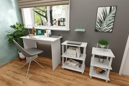 Mesa Lateral Adapt Blanco 56cm - Be Design