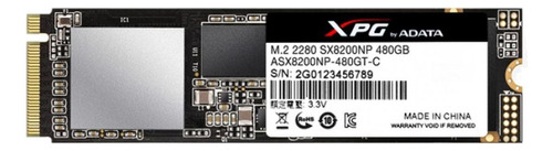 Disco sólido SSD interno XPG ASX8200NP-480GT-C 480GB negro