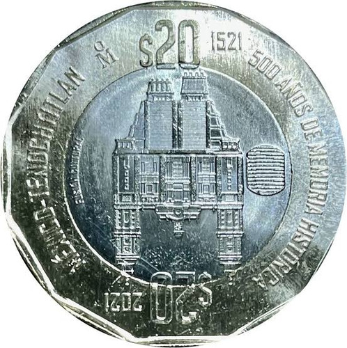 Moneda De 20 México-tenochtitlan