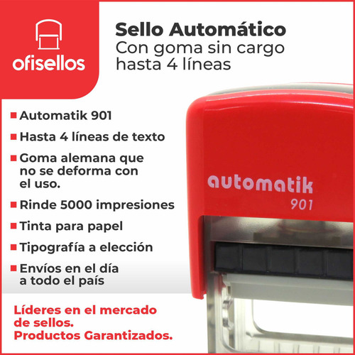 Sello Personalizado Automático Rojo Con Bolígrafo Y Frasco De Tinta De Regalo