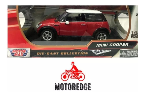 Mini Cooper Rojo Motor Max 1/18 Nuevo Auto A Escala