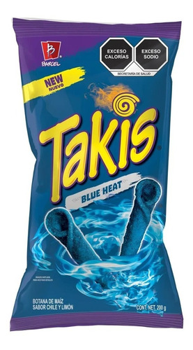Takis Barcel Azules Blue Heat Nuevos Sabor Chile Y Limón